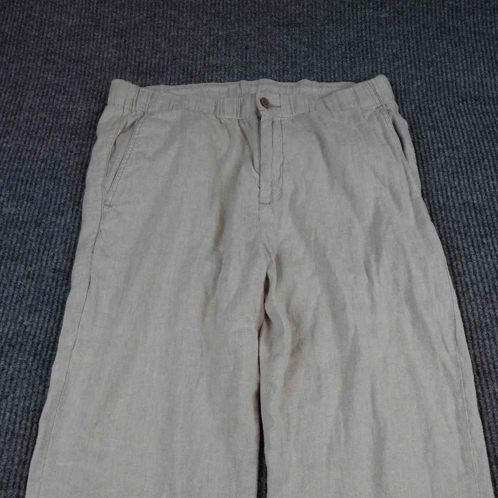 Tommy Bahama Mens Large 34x30 Beige Linen Blend Relaxed Fit Chino Pants